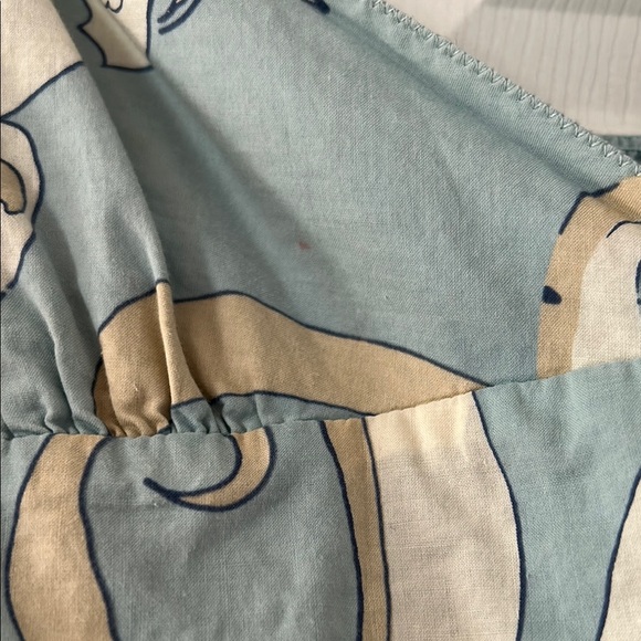 Elegant Blue and Cream Women's Dress - Picture 5 of 6